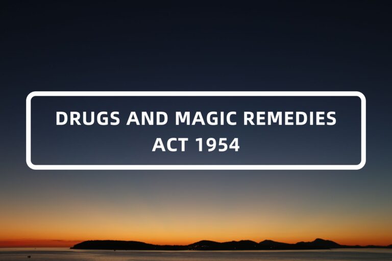 DRUGS AND MAGIC REMEDIES ACT 1954